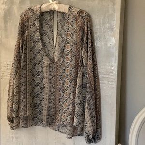 Long Sleeve Orange & Blue Show Me Your Mumu Shirt